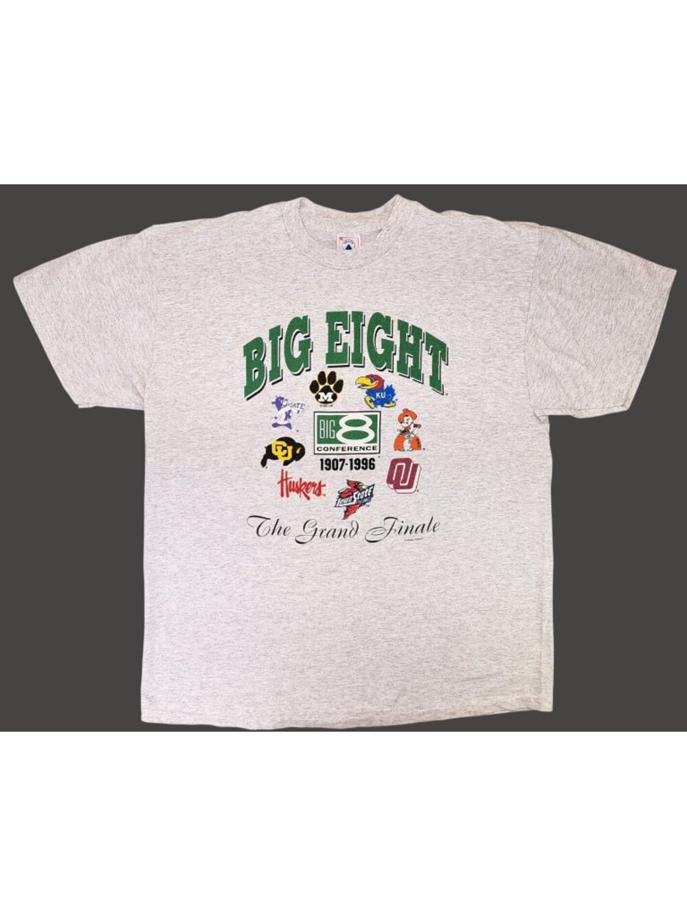 Vintage Big Eight 8 Conference 1907-1996 Grand Finale T-Shirt XL Iowa KU OU OSU